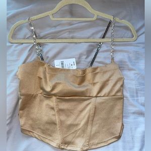 Rhinestone Satin Top / Brand: Windsor / Size: Medium